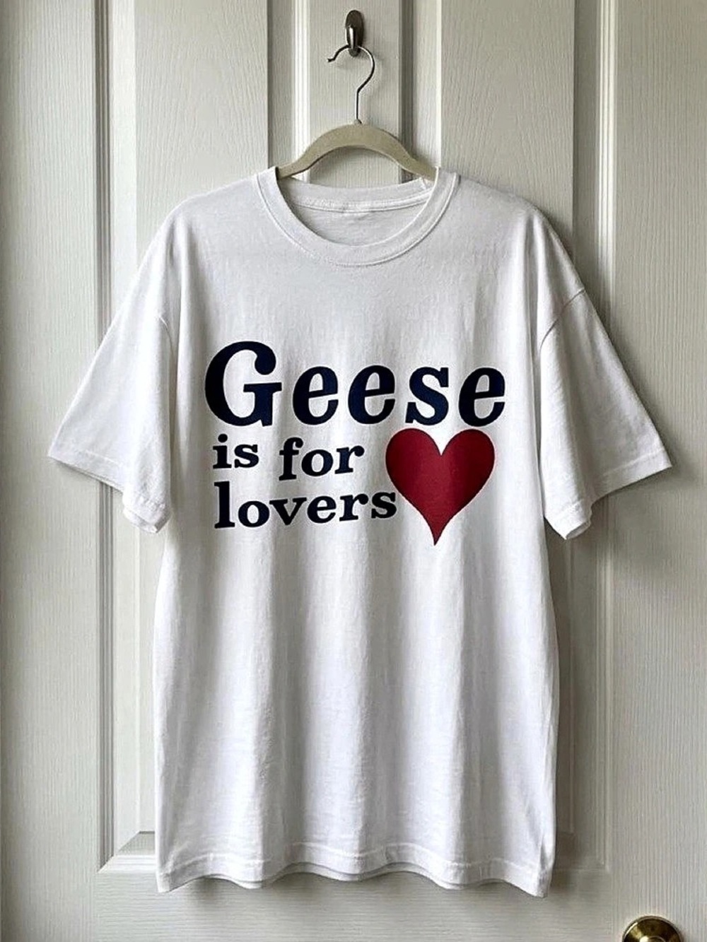 Geese is for Lovers T-Shirt Graphic Tee in White & Red